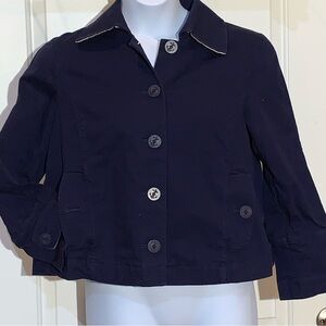 L.L. Bean Nautical Sailor Women's Sz L Petite Navy Blue Jacket